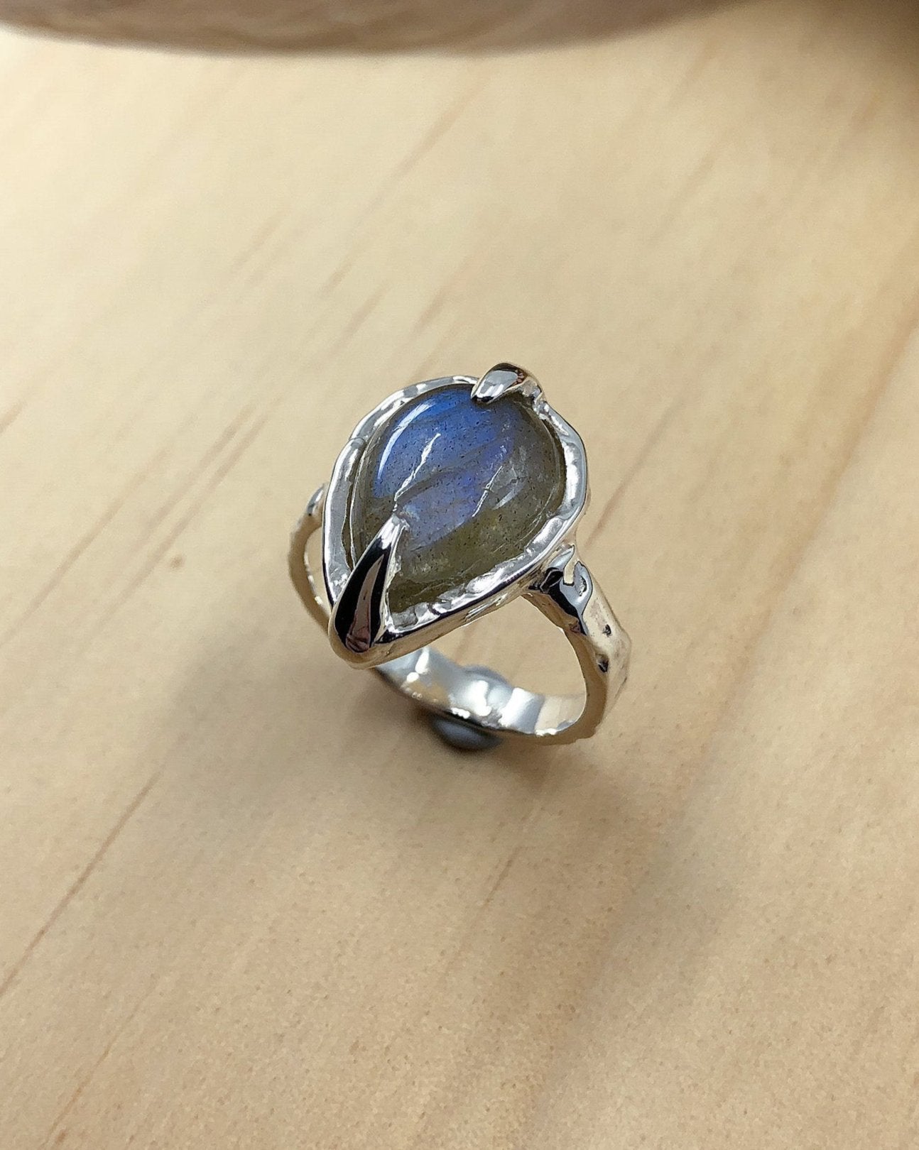 blue labradorite sterling silver ring