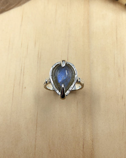 blue labradorite sterling silver ring