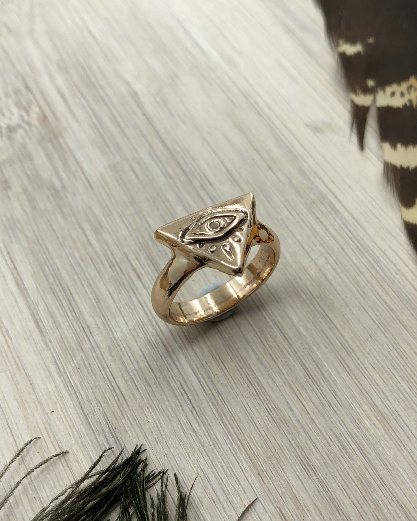 BRONZE Seeing Eye Ring - 7 US