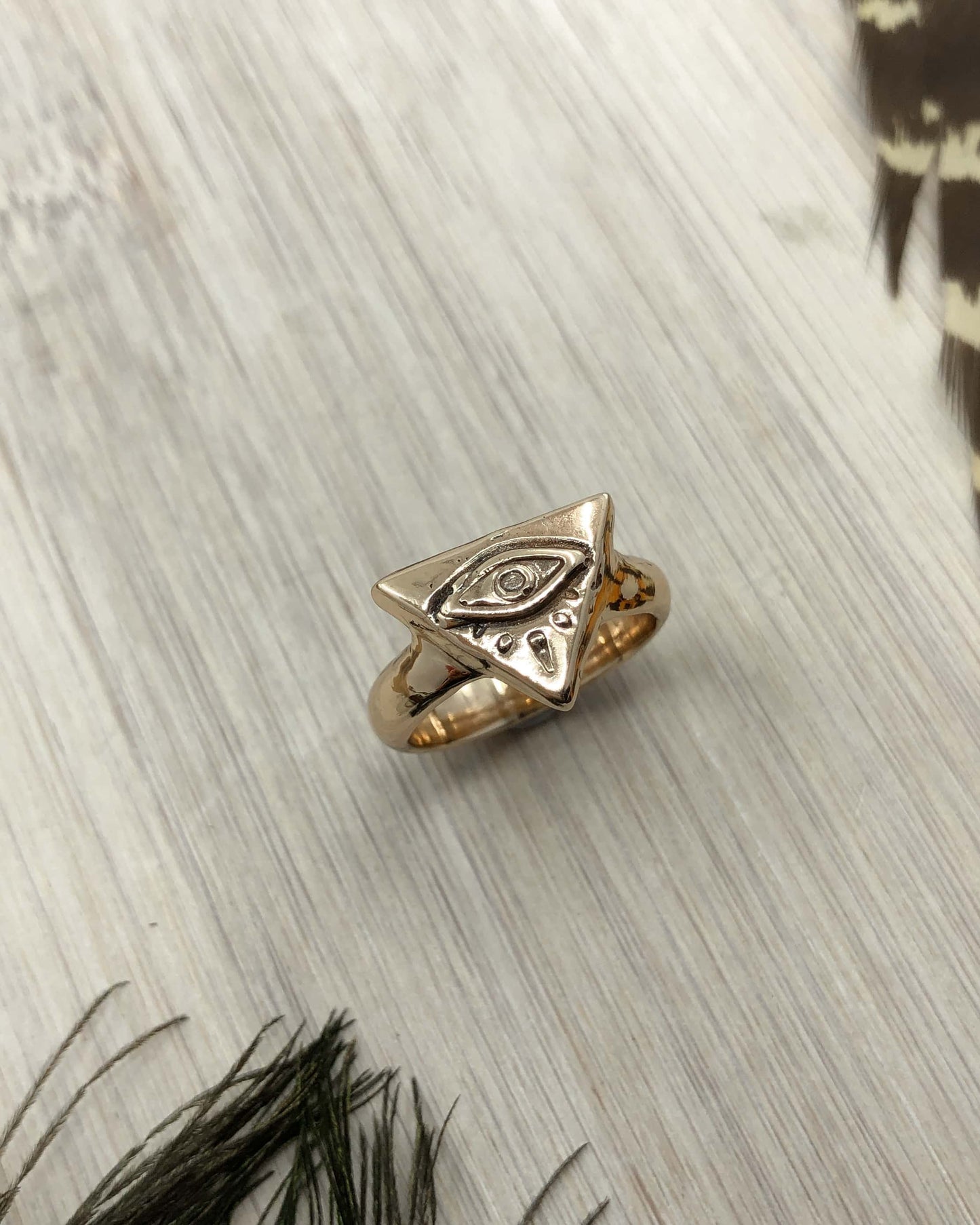 BRONZE Seeing Eye Ring - 7 US