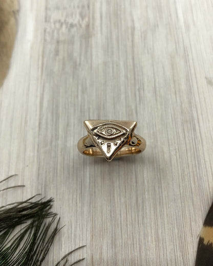 BRONZE Seeing Eye Ring - 7 US