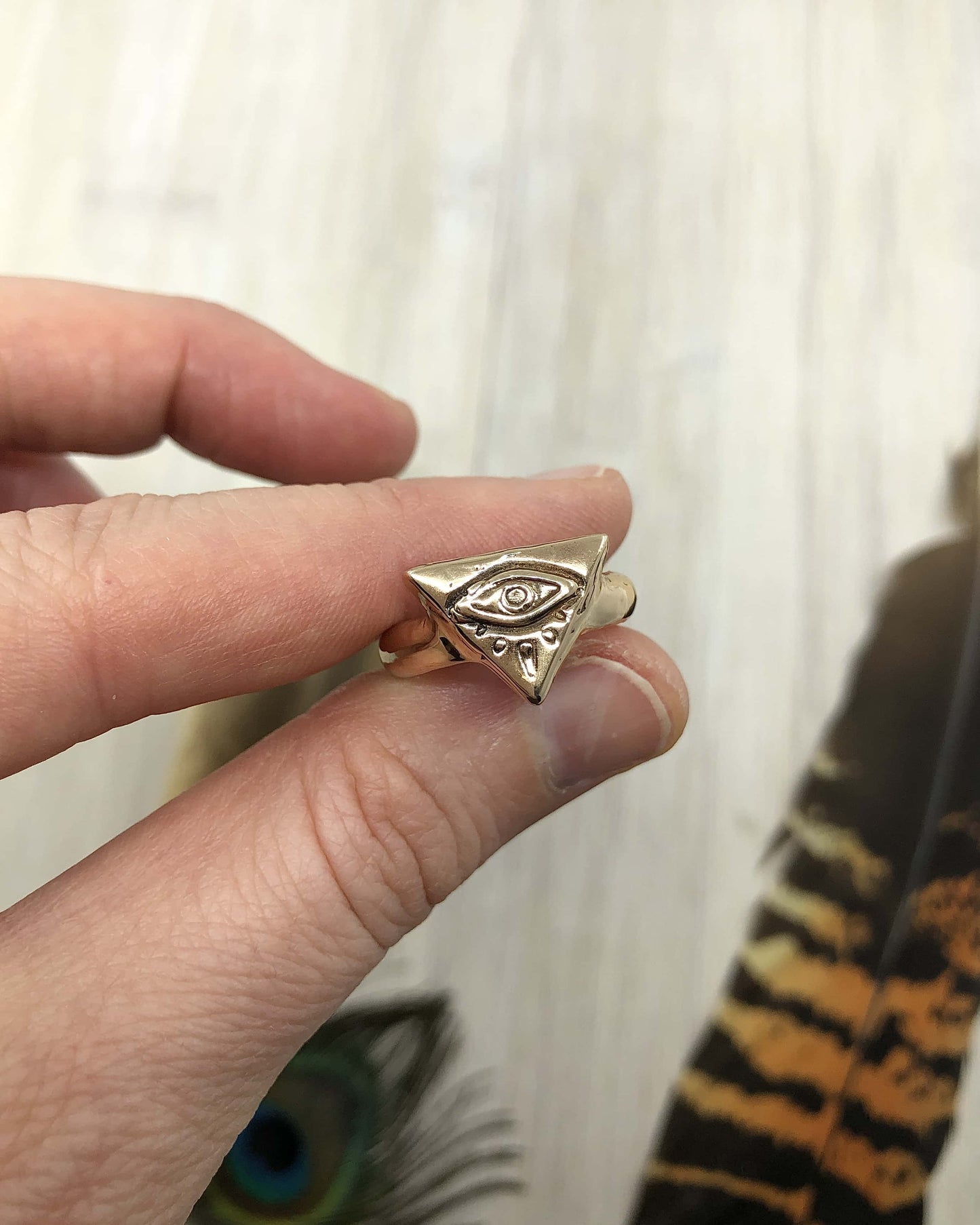 BRONZE Seeing Eye Ring - 7 US