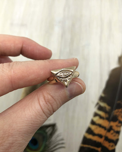 BRONZE Seeing Eye Ring - 7 US