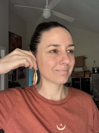 Real Feather Earrings - Copper (2)