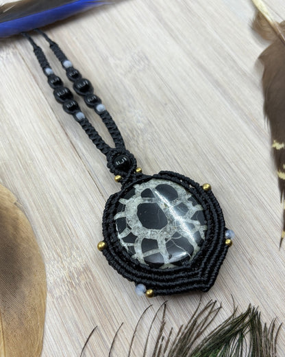 Septarian Macrame Necklace