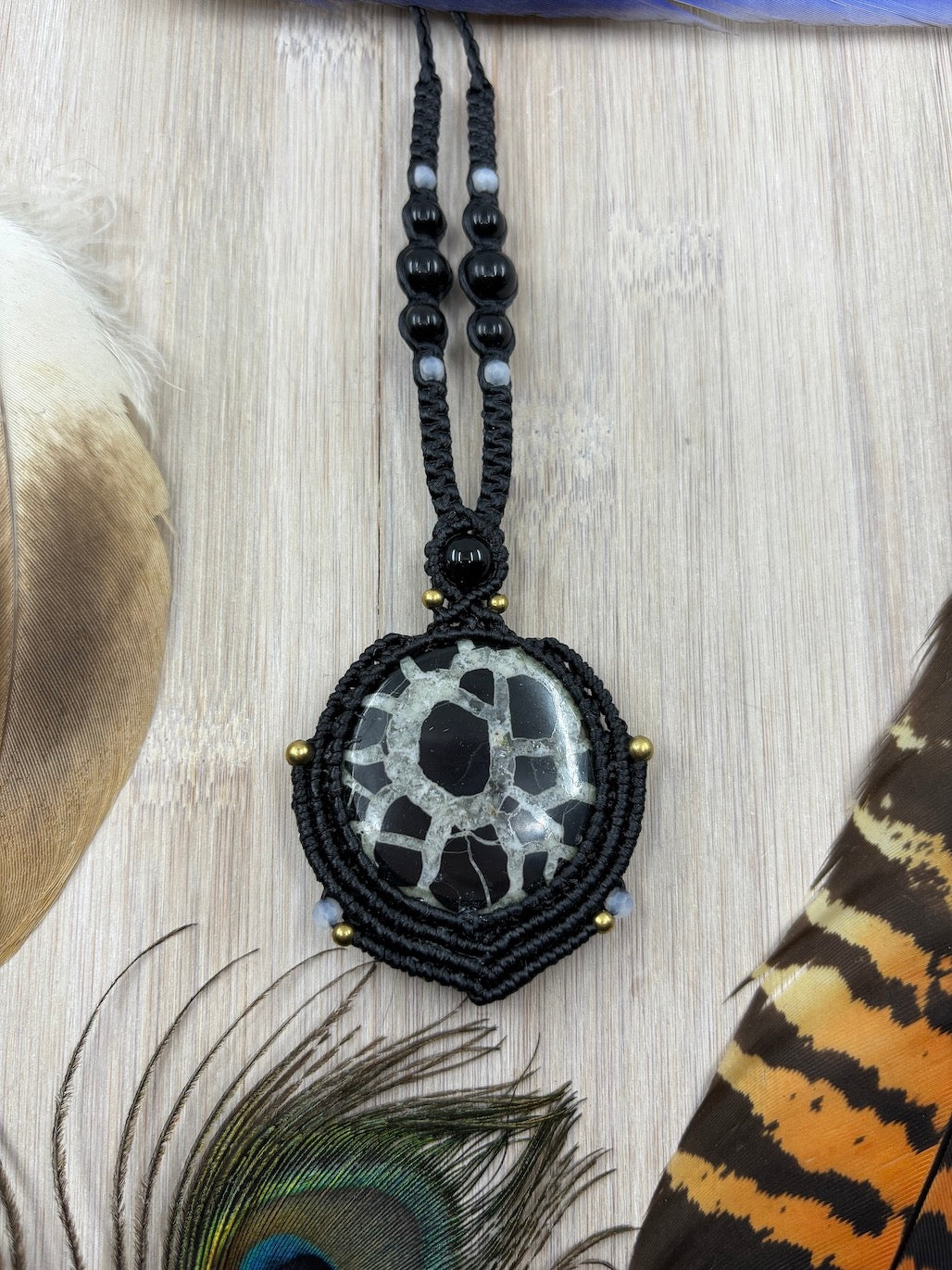 Septarian Macrame Necklace