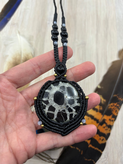 Septarian Macrame Necklace