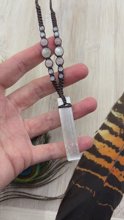 Selenite Macrame Necklace