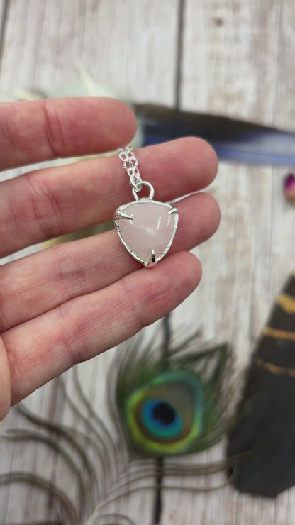 Sterling Silver Rose Quartz Pendant