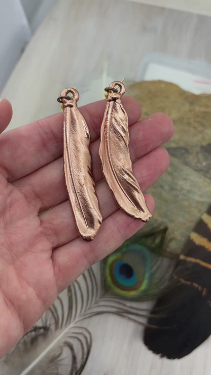 Real Feather Earrings - Copper (2)