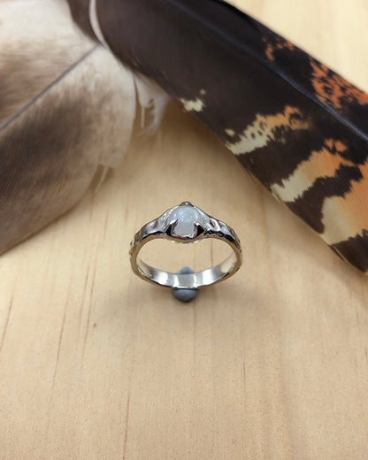 rainbow moonstone sterling silver ring