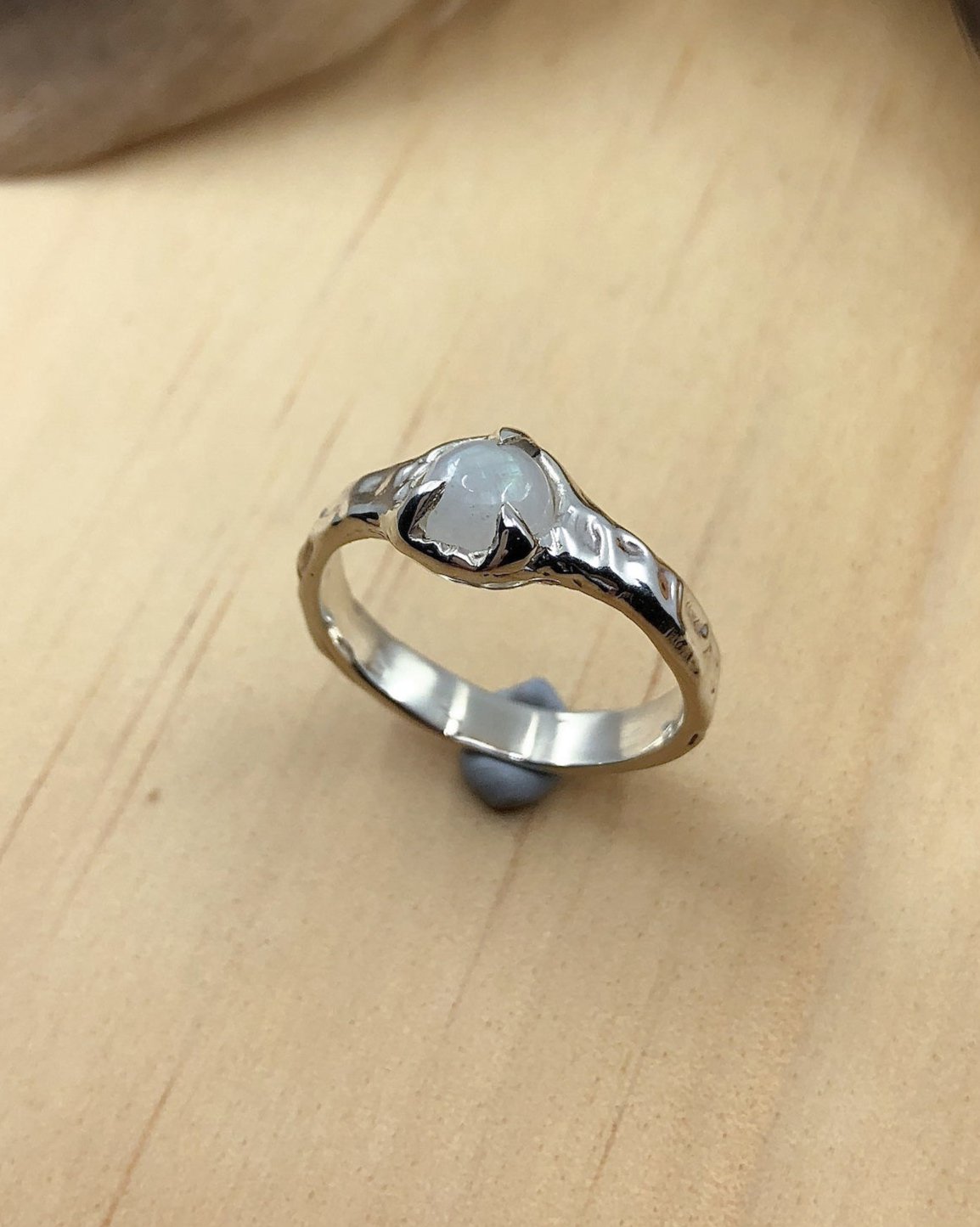 rainbow moonstone sterling silver ring