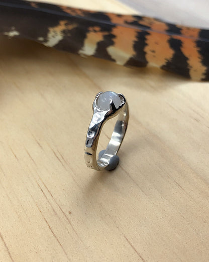 rainbow moonstone sterling silver ring