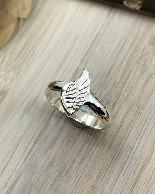 sterling silver angel wing ring