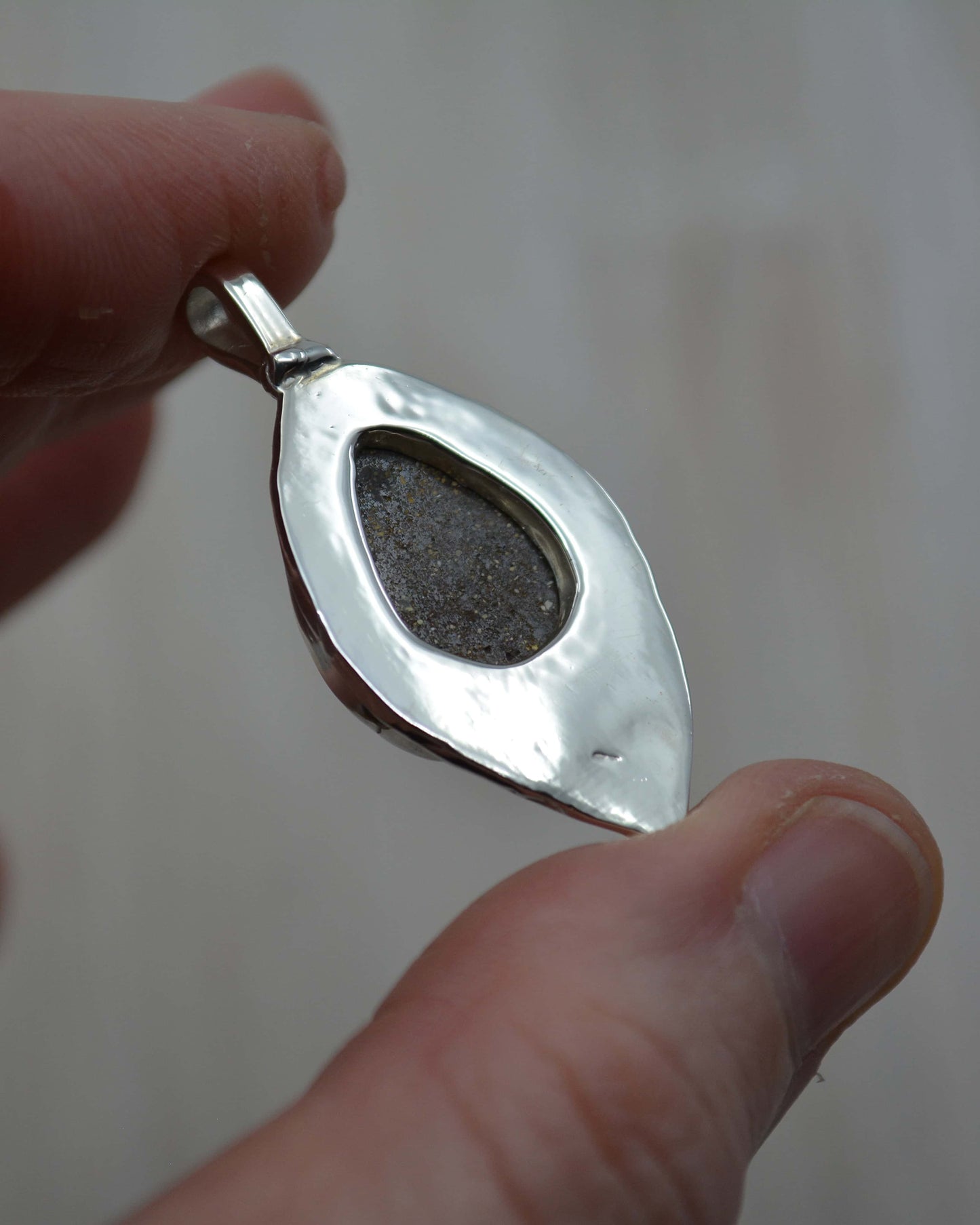 Eagle Boulder Opal Sterling Silver Textured Pendant