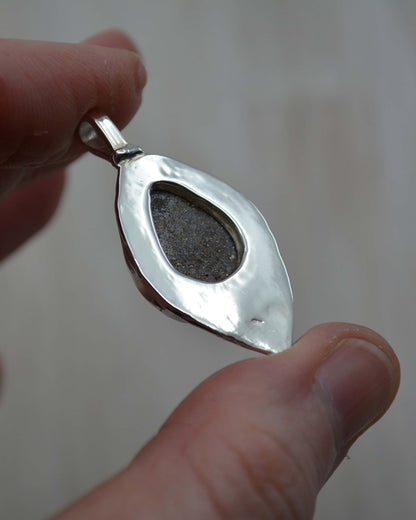 Eagle Boulder Opal Sterling Silver Textured Pendant