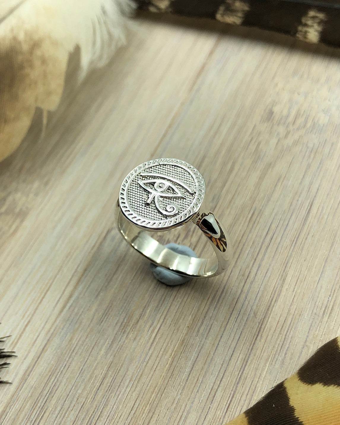 sterling silver eye of Horus Egyptian ring