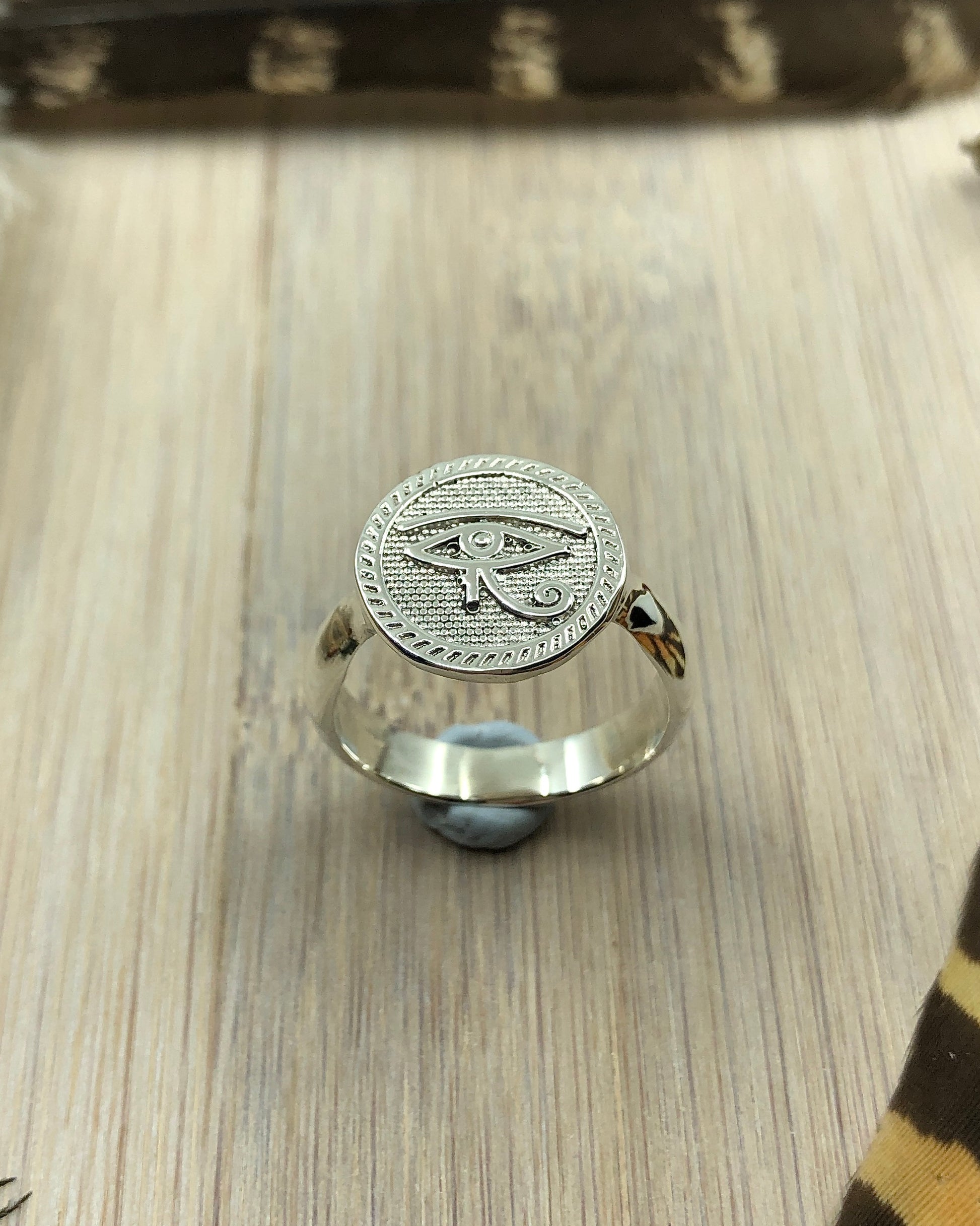 sterling silver eye of horus ring