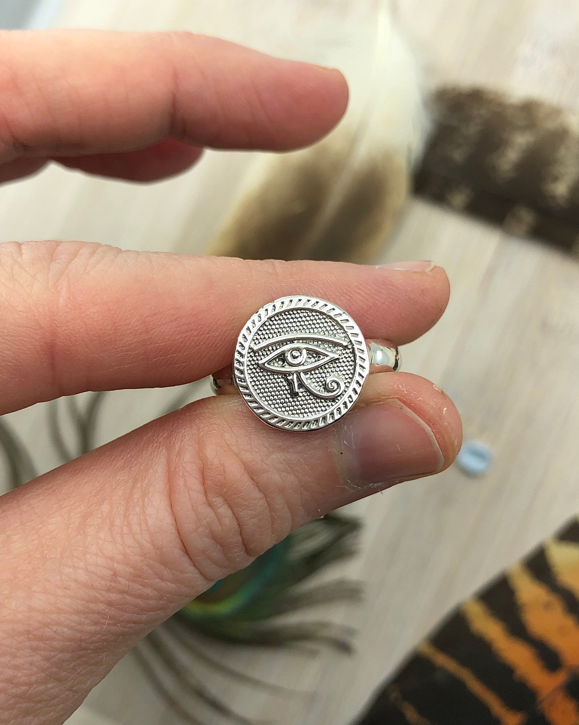 sterling silver eye of horus ring