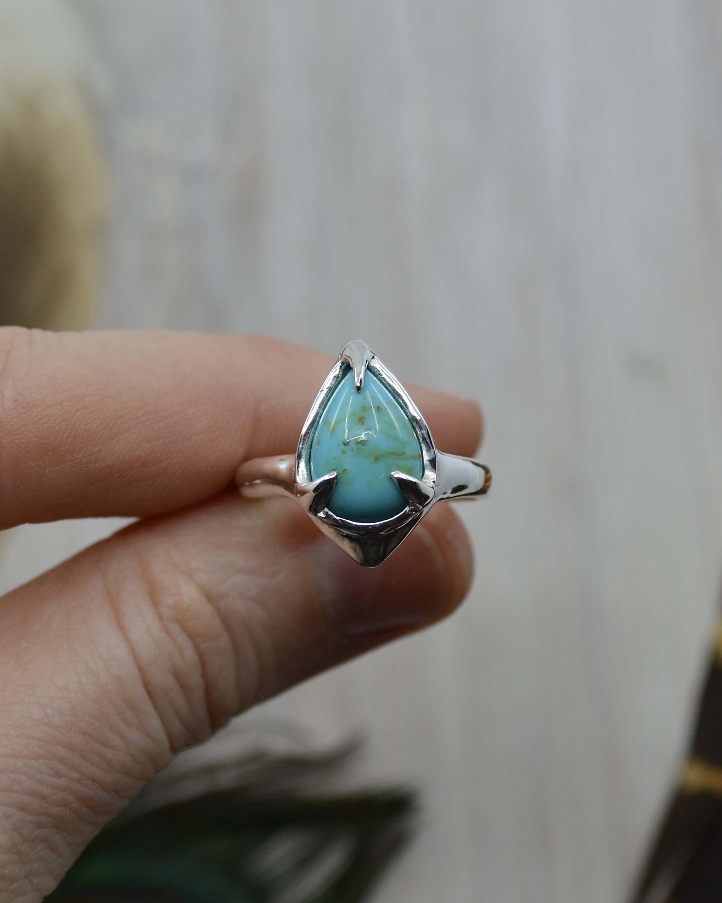 Sterling Silver Kingman Blue Turquoise Ring - Made To Order