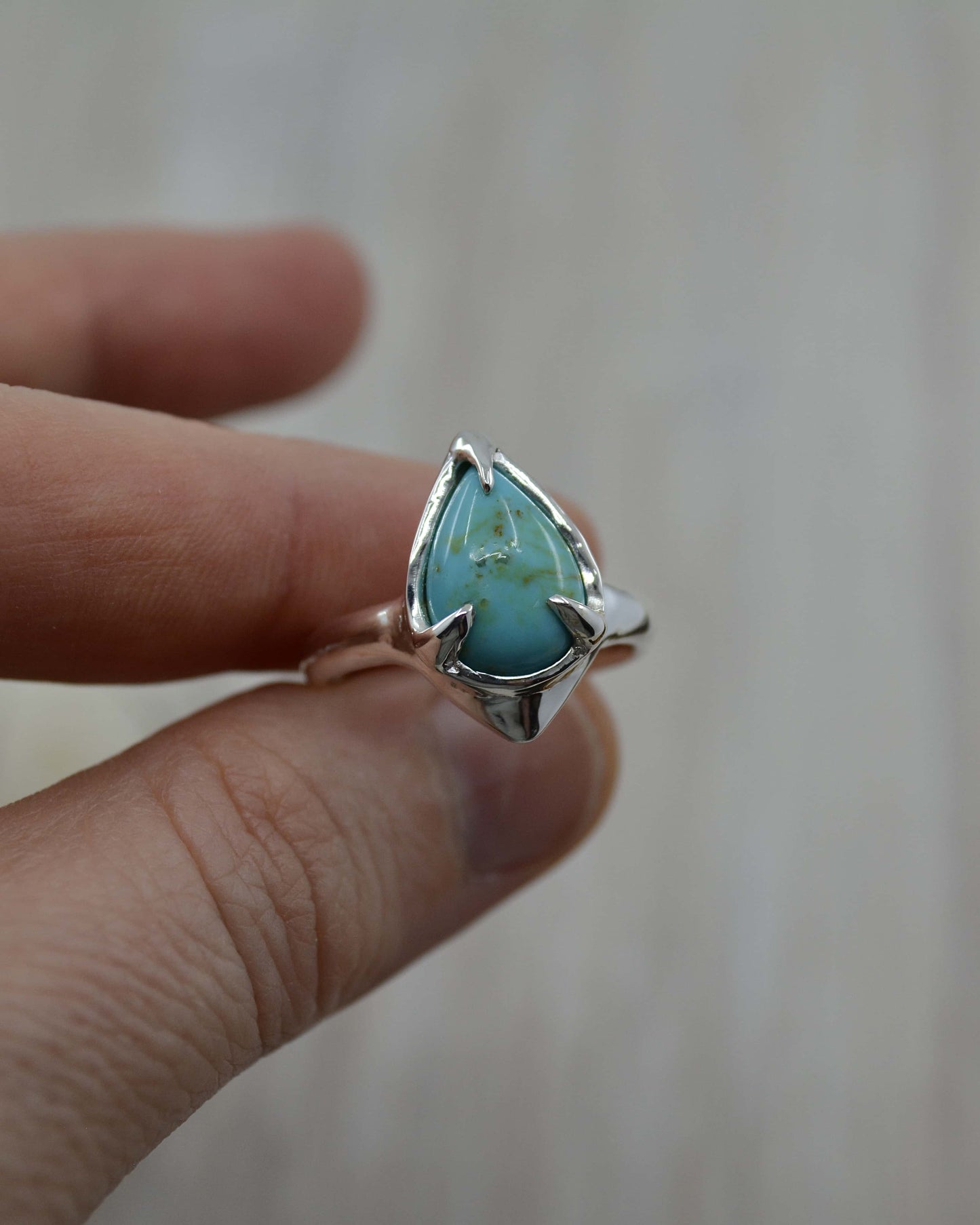 Sterling Silver Kingman Blue Turquoise Ring - Made To Order