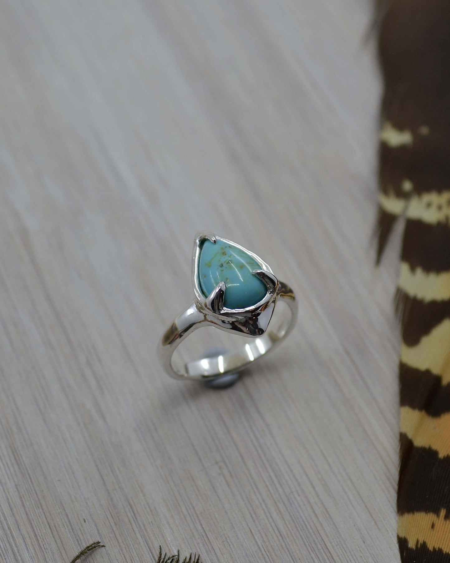 Sterling Silver Kingman Blue Turquoise Ring - Made To Order