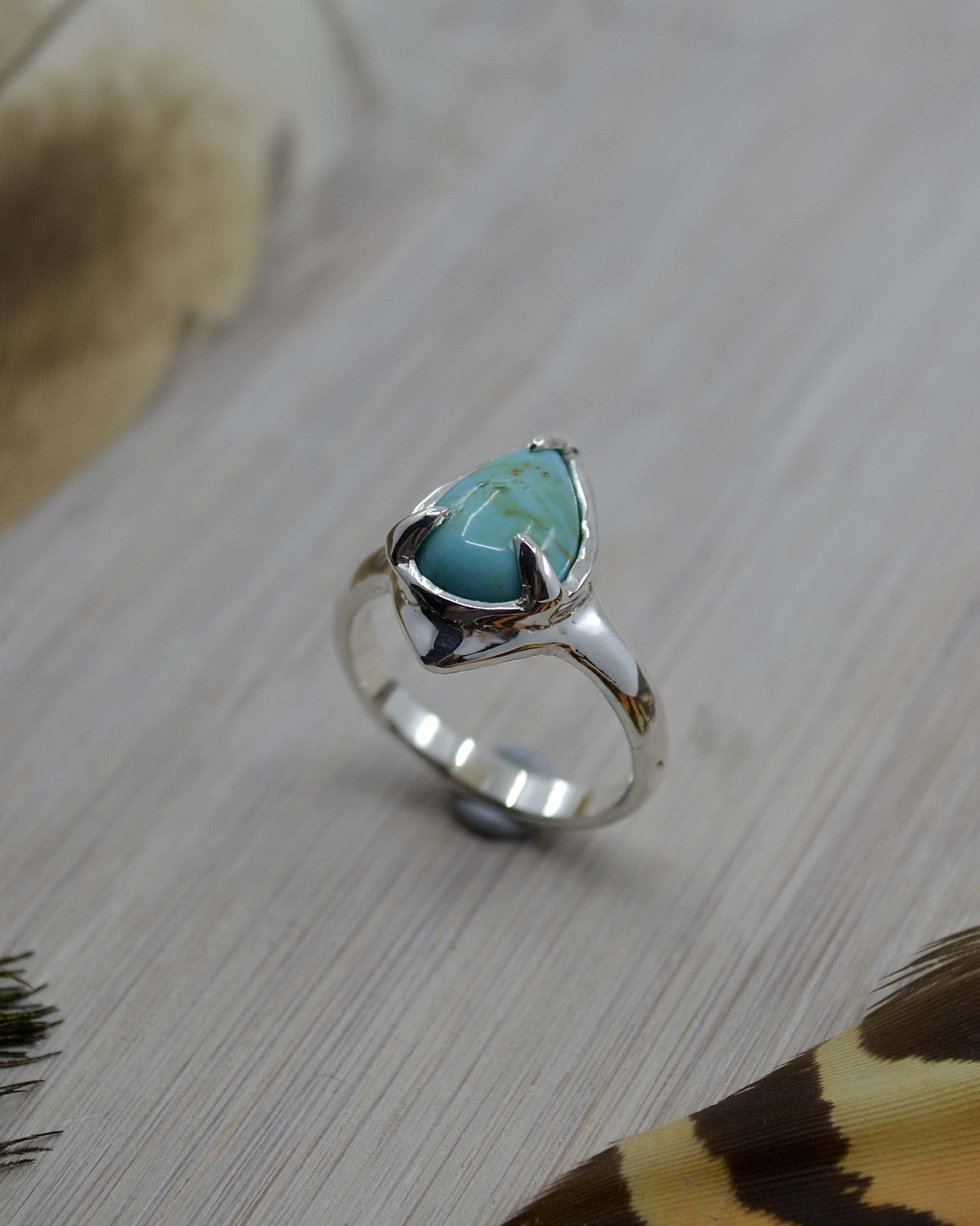 Sterling Silver Kingman Blue Turquoise Ring - Made To Order