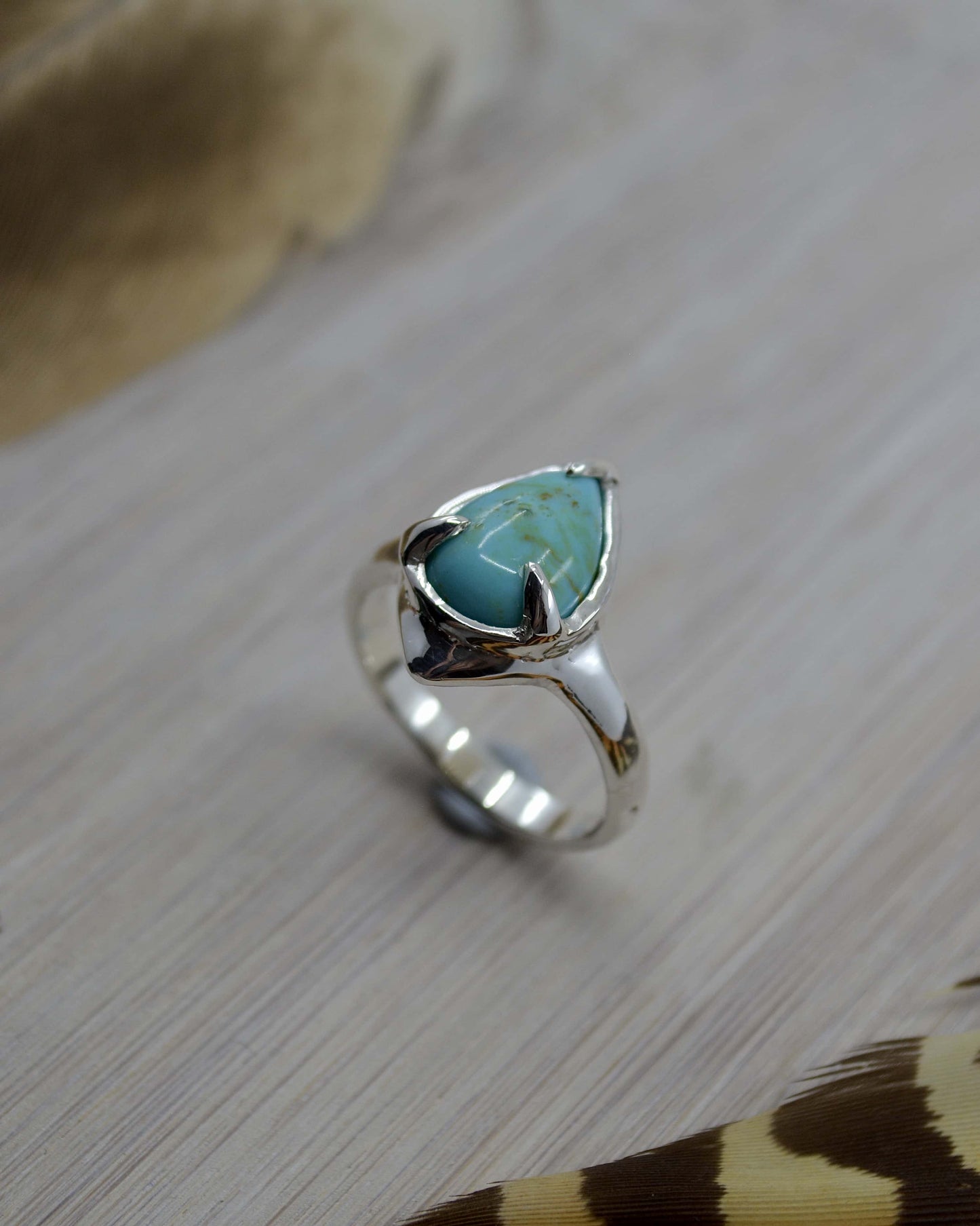 Sterling Silver Kingman Blue Turquoise Ring - Made To Order