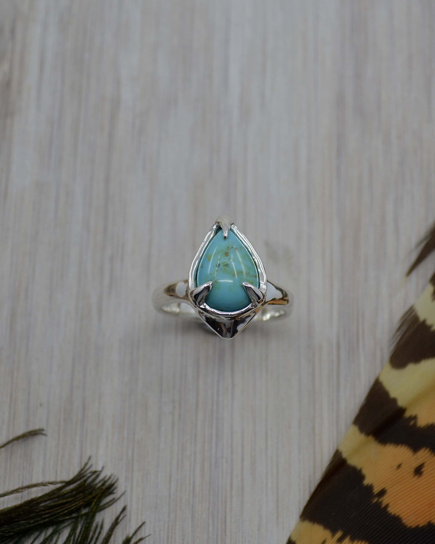 Sterling Silver Kingman Blue Turquoise Ring - Made To Order