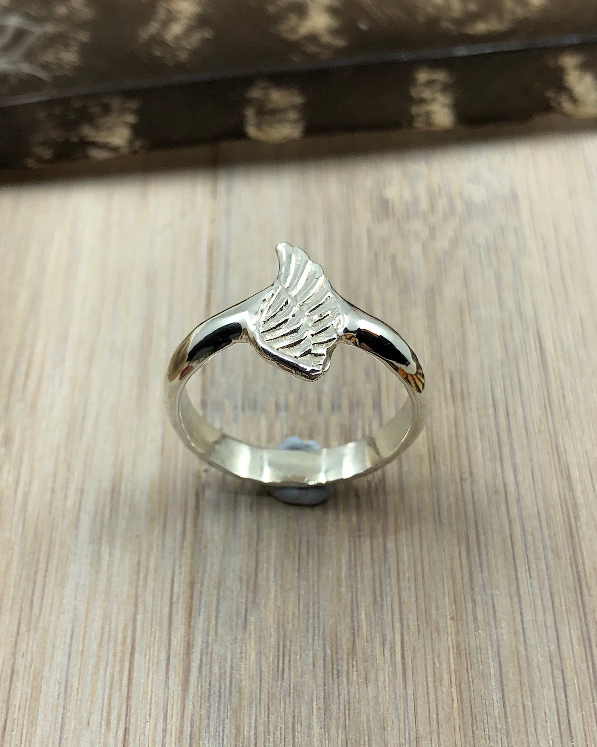 Sterling Silver Angel Wing Ring - 10 US