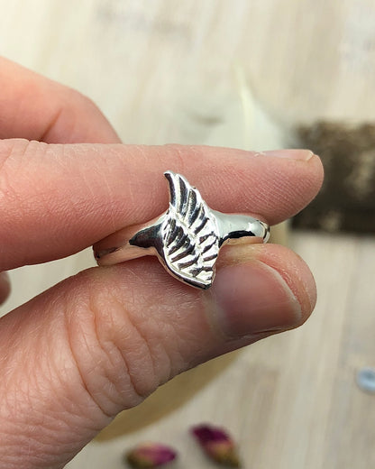 Sterling Silver Angel Wing Ring - 10 US