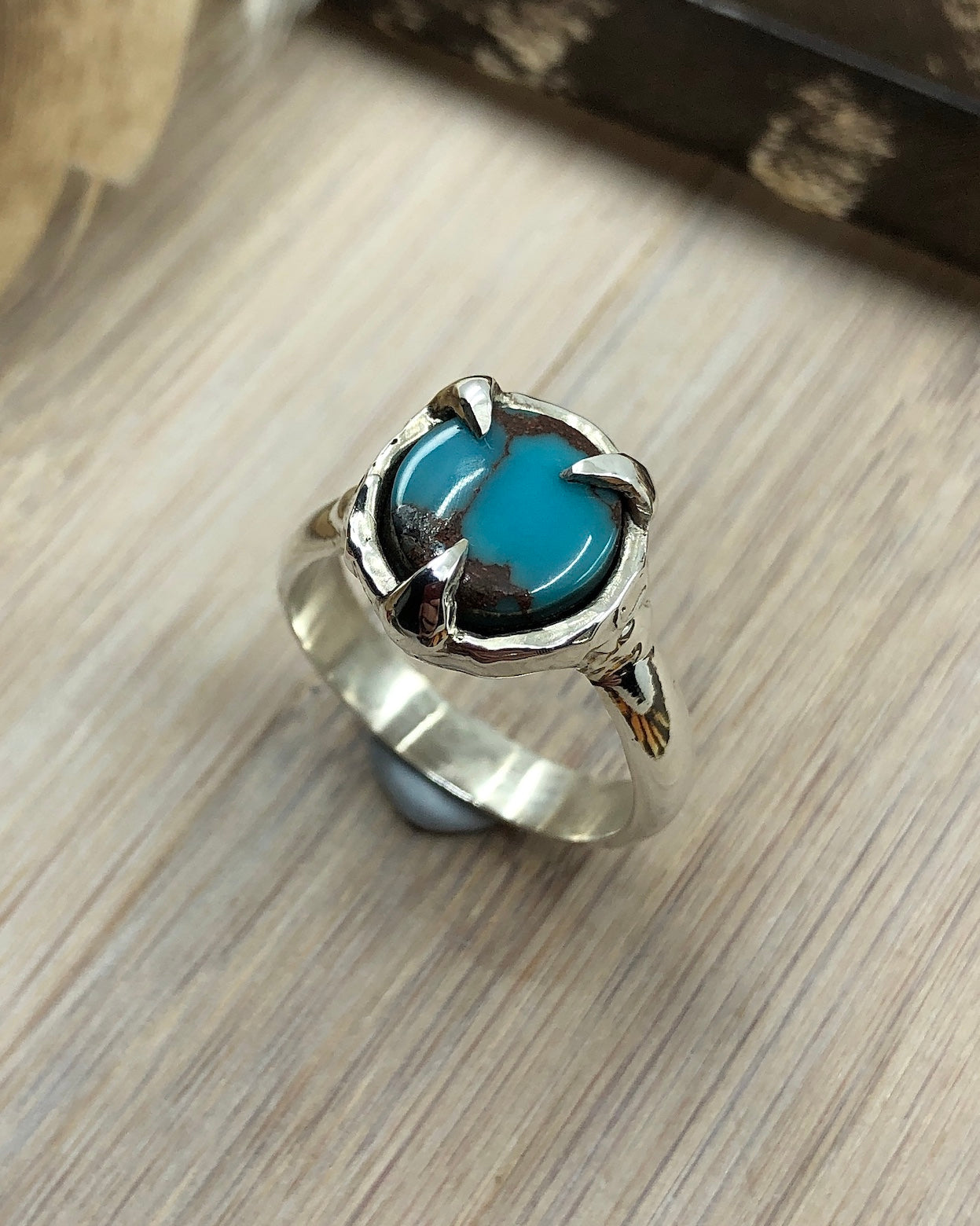 Sterling Silver Egyptian Turquoise Ring - 9 US