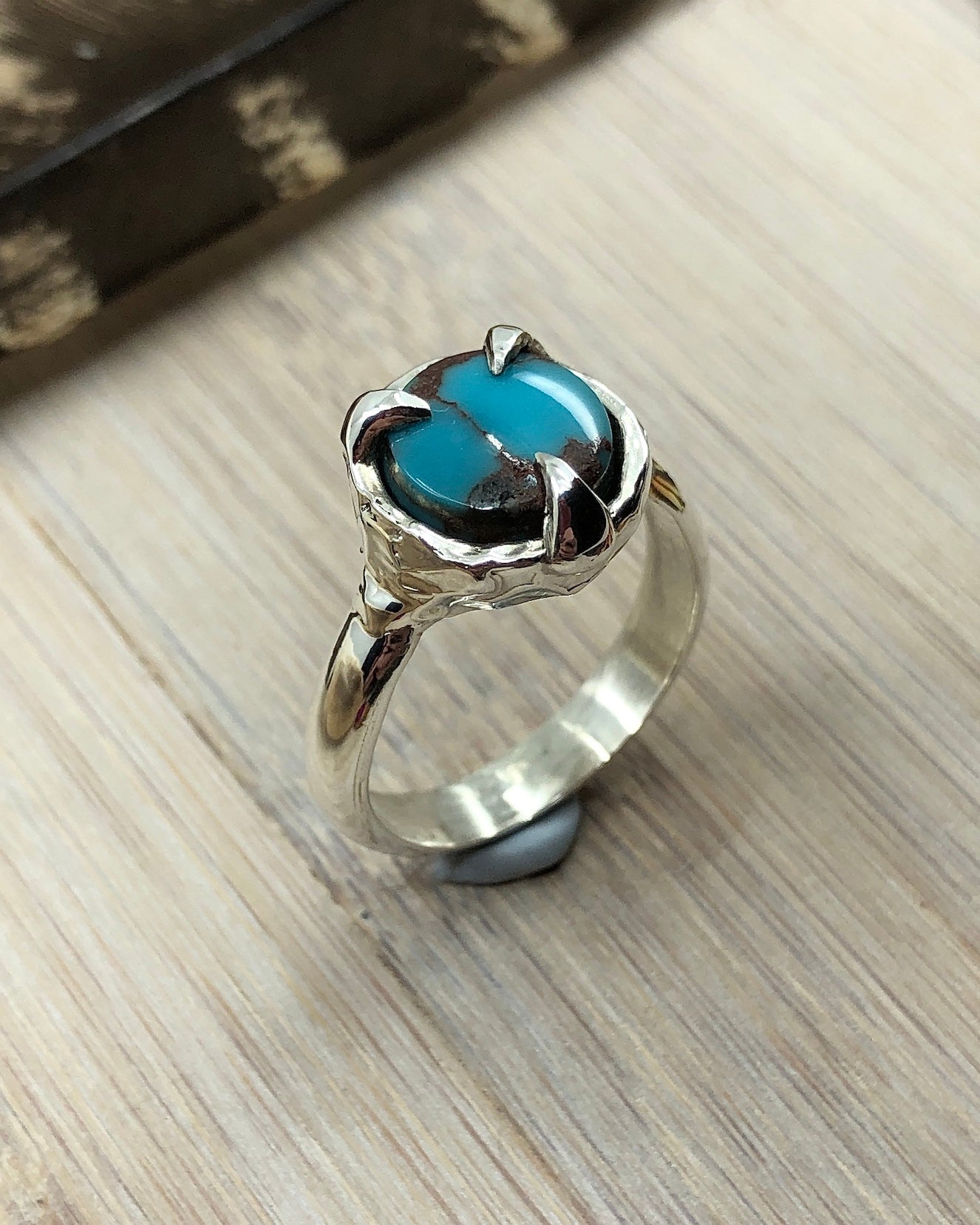 Sterling Silver Egyptian Turquoise Ring - 9 US