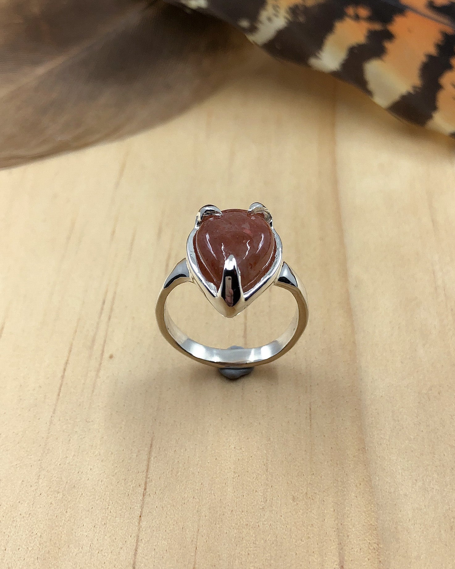 sunstone sterling silver ring