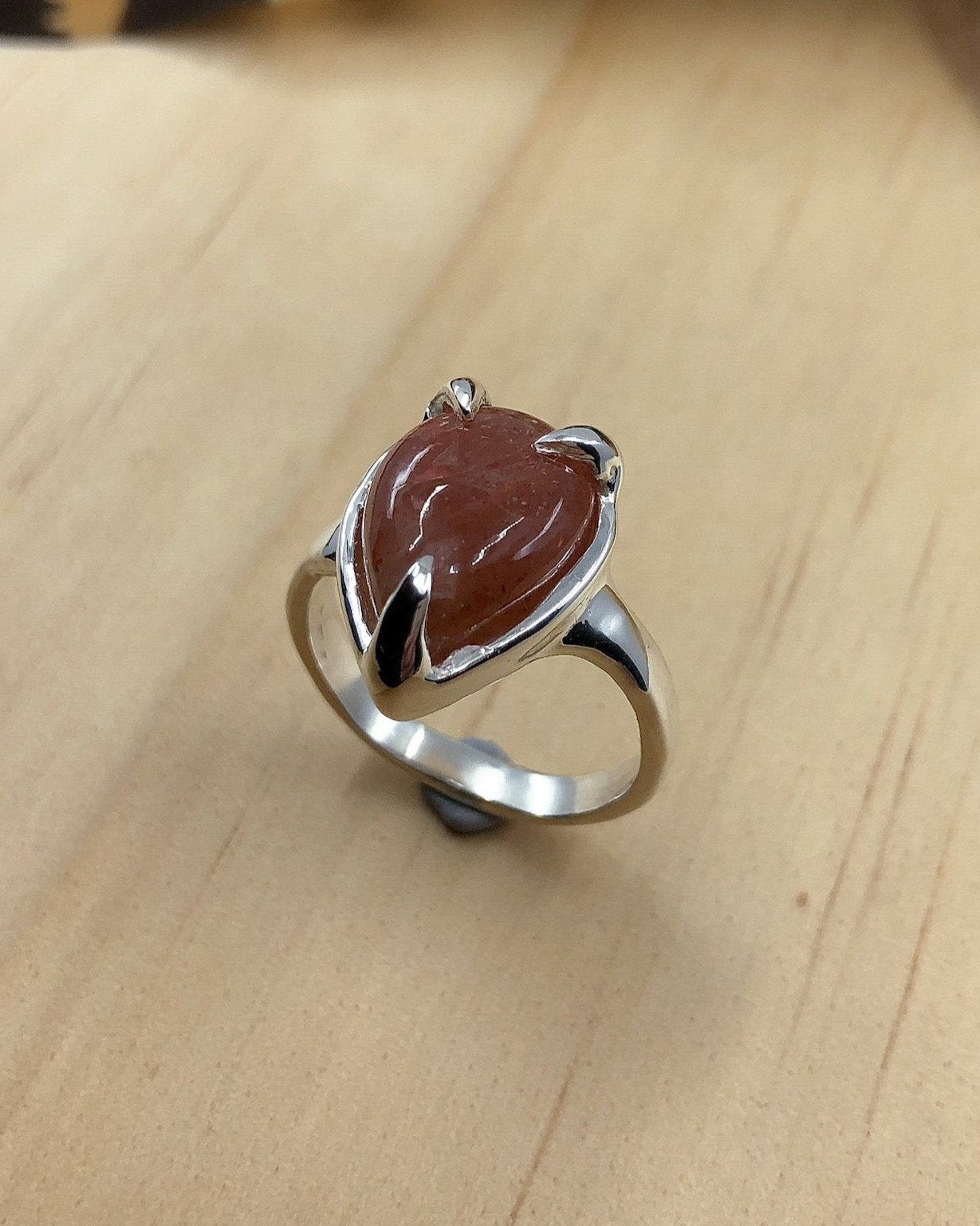 sunstone sterling silver ring