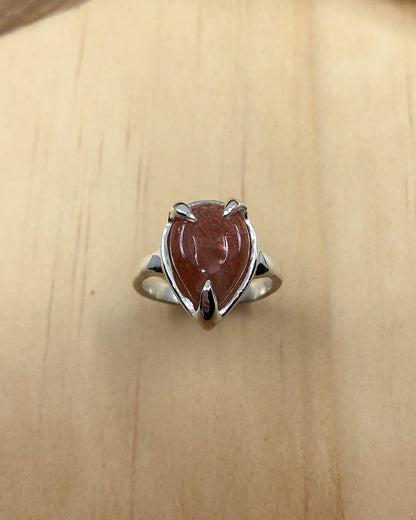 Sterling Silver Sunstone Ring - 7 US