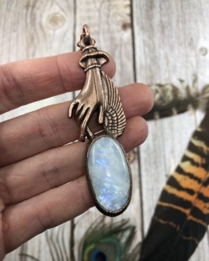 Rainbow Moonstone Healing Guide Necklace