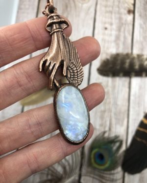 Rainbow Moonstone Healing Guide Necklace